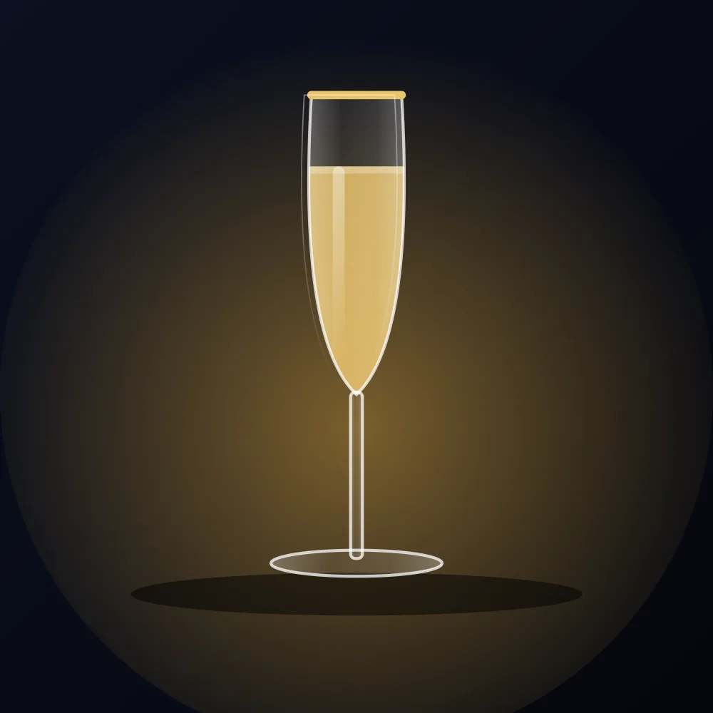 Champagne Flute with Gold Rim 200 ml