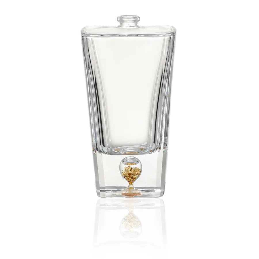 Heavy-Base Perfume Bottle with Gold Leaf Bubble